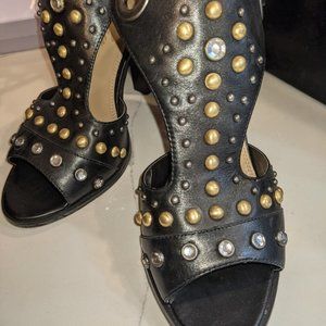 Marc Fisher Studded Black Leather Size 8